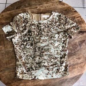 Michael Kors Gold Sequin Top/S